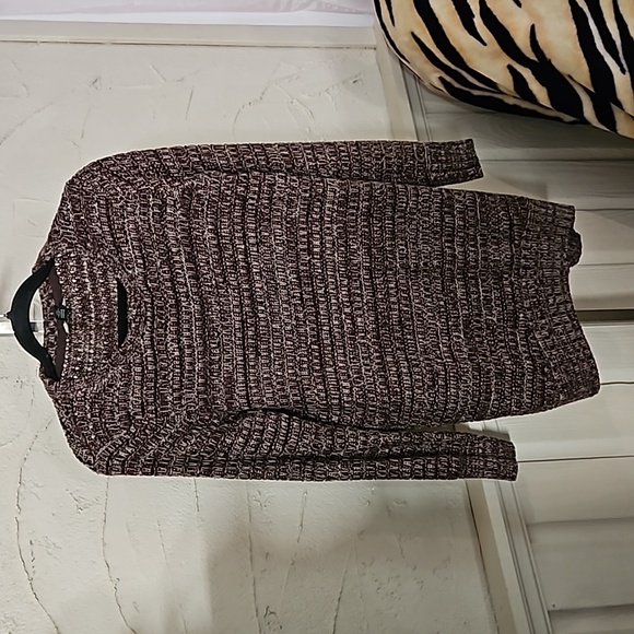 Roots maroon cream fleck unit long tunic sweater top in size small oversized - Picture 1 of 6